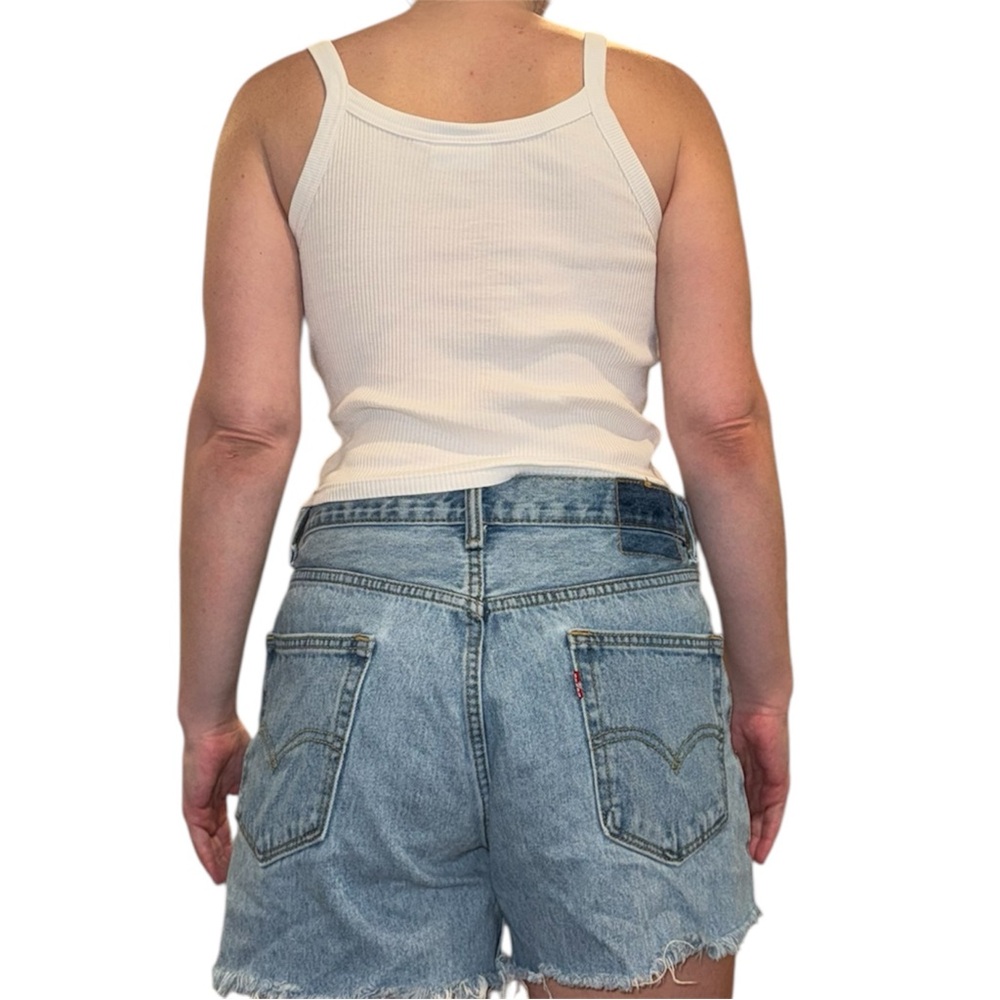 Weekday White Ribbed Crop Tank - Picture 3 of 8